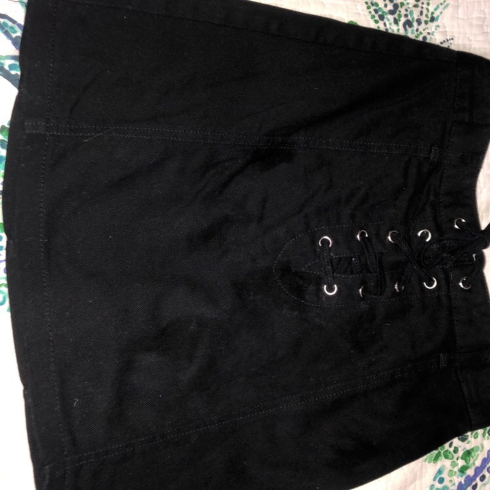 Black Tie Mini Skirt